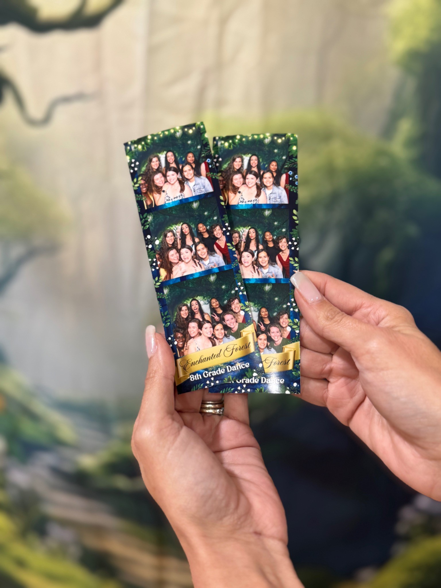 BOMBA custom 2x6 photo strips from an Enchanted Forest event