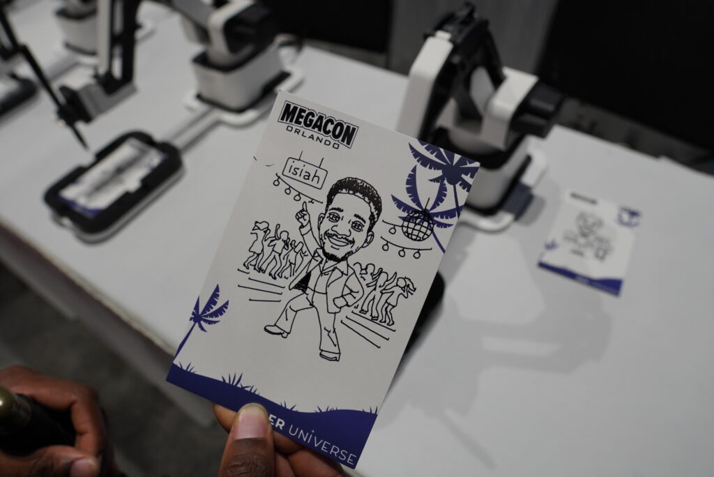 AI Sketch Bot robotic caricature experience by BOMBA Creative Co. at MegaCon Orlando.